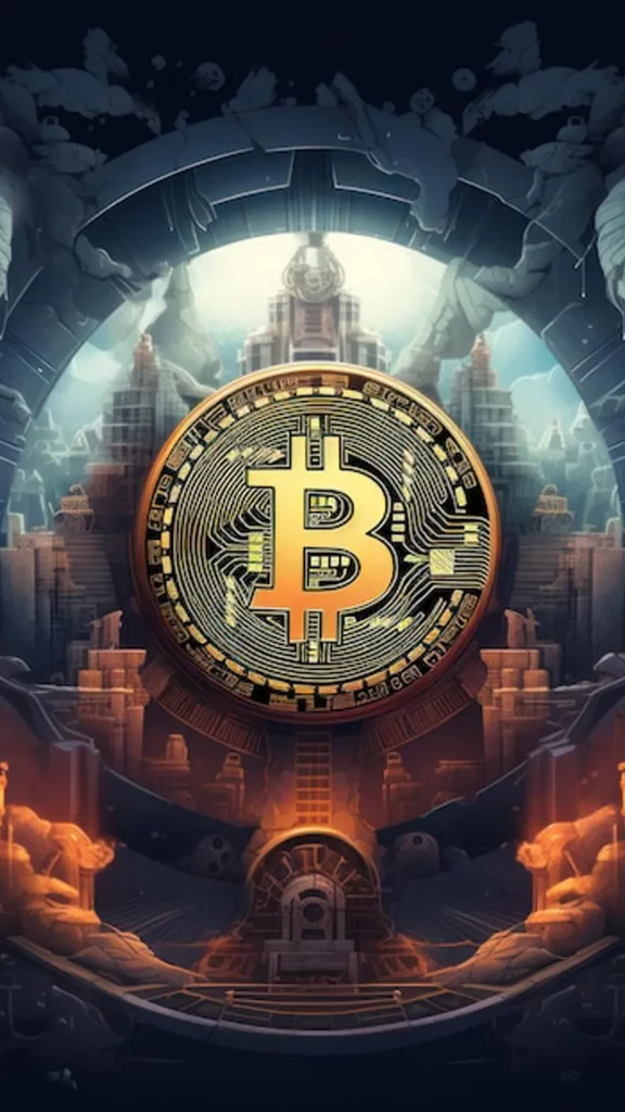 Bitcoin planet background